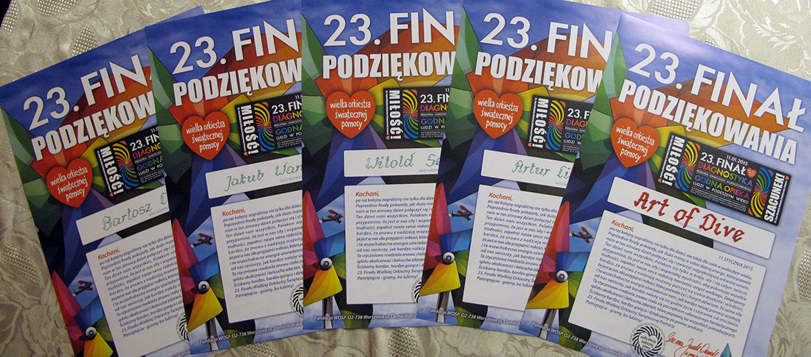 Read more about the article Podziękowania za 23 Finał WOŚP 2015